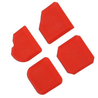 4 PCS Caulking Tool Kit, Silicone Tool, Caulk Smoothing Tool, for Kitchen Bathroom Floor Window Sealant Sealing Sink Joint, Red