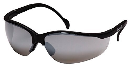 Pyramex Venture II Safety Eyewear, Indoor/Outdoor Mirror Anti-Fog Lens - color: Silver Mirror Lens/ Black Frame