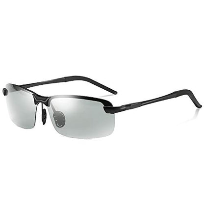 YIMI Men Photochromic Polarized Sports Sunglasses Cycling Fishing Driving Glasses UV Protection Eyeglasses Anti Glare Eyewear - color: 3043 Black