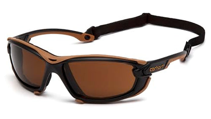 Carhartt Gear CHB1018DTMP Toccoa™ Sandstone Bronze Anti-Fog Lens - One Size Fits All - Black/Tan - color: Sandstone Bronze H2max Anti-fog Lens/ Black-tan Frame