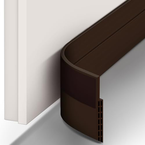 Under Door Draft Stopper Seal Strip: Ohuhu Upgraded Widened 39.4" L x 3.35" W Weather Stripping Door Sweep -1.4" Backing Adhesive Noise Blocker Door Gap Filler Botton Draft Guard Brown - color: Brown, size: 39.4"L x 3.35"W