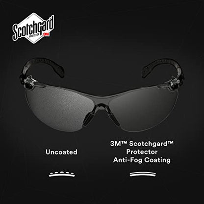 3M Solus 1000 Series, S1501SGAF, Black Temples, Scotchgard Anti-Fog Coating, Clear AF-AS lens - color: Black