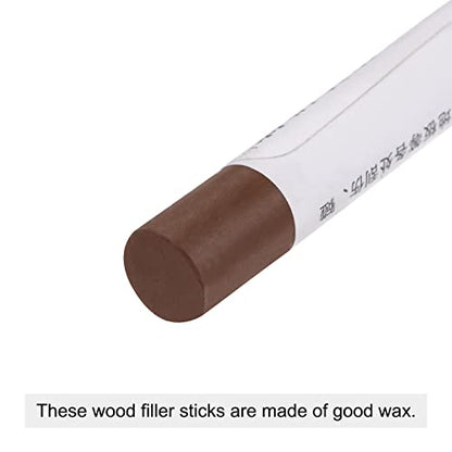 uxcell Wood Wax Filler Stick, Furniture Crayons Wooden Repair Wax Filler Stick Touch Up Wax Paint Pens for Scratches Holes Floor Laminate Tables Desks, Light Brown Red - color: Light Brown Red