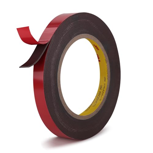 Heavy Duty Double Sided Tape 0.39" x 13.8 Ft Made of 3M 4611 Strong Adhesive Withstands 450°F for Reliable Waterproof Foam Mounting Tape for Home Office Deco Automotive Metal Glass Bonding - color: Gray, size: 0.39" X 13.8ft