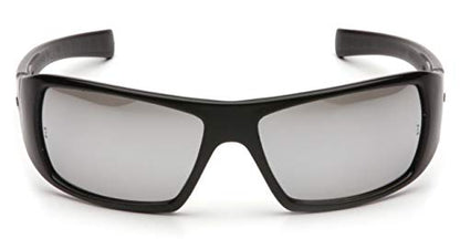 Pyramex Goliath Safety Eyewear Black Frame Clear Anti Fog Lens - color: Black Frame/Silver Mirror Lens