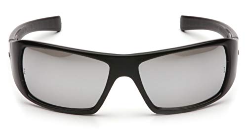 Pyramex Goliath Safety Eyewear Black Frame Clear Anti Fog Lens - color: Black Frame/Silver Mirror Lens