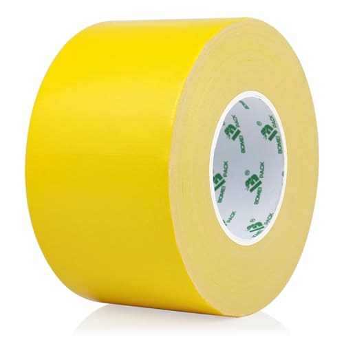 BOMEI PACK Light Yellow Sticky Duct Tape Heavy Duty Strong Industrial Color Duct Tape 3.6inch x 72yds for Packing and Repairing 1Pack - color: Light Yellow
