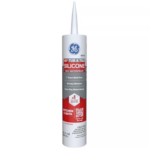 GE Silicone 1 Tub & Tile, White, 10.1 fl oz Cartridge, Pack of 12 - color: White, size: 12 Pack