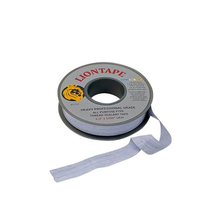 PROCURU Liontape G701 10-Pack 1/2" x 1200" (100-Ft) Heavy Duty Professional Teflon Tape, for Water/Oil/Gas, 4-Mil, High Density, Up to 12000 psi, Grey - size: 1/2 Inch Grey