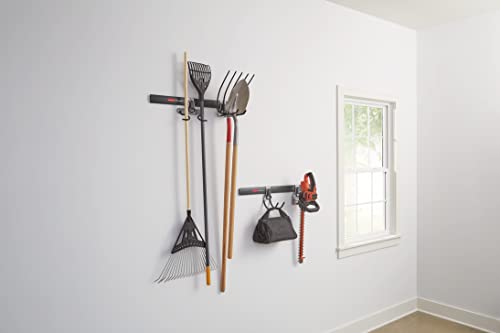 Rubbermaid FastTrack Garage Storage System Tool Hanging Kit, Wall Mount Holder for Garden Lawn Tools/Garage/Home Organization - size: 2 Rails, 4 Hooks