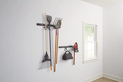 Rubbermaid FastTrack Garage Storage System Tool Hanging Kit, Wall Mount Holder for Garden Lawn Tools/Garage/Home Organization - size: 2 Rails, 4 Hooks