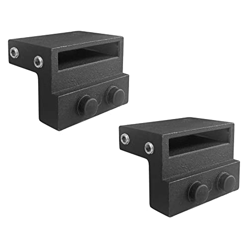 2PCS Barn Door Stopper for Sliding Barn Door Flat Track, Perfect Replacement Sliding Door Hardware Accessories, Black (Fit for Track: Width: 1-7/16 in-1-5/8 in, Thickness: 1/4 in)