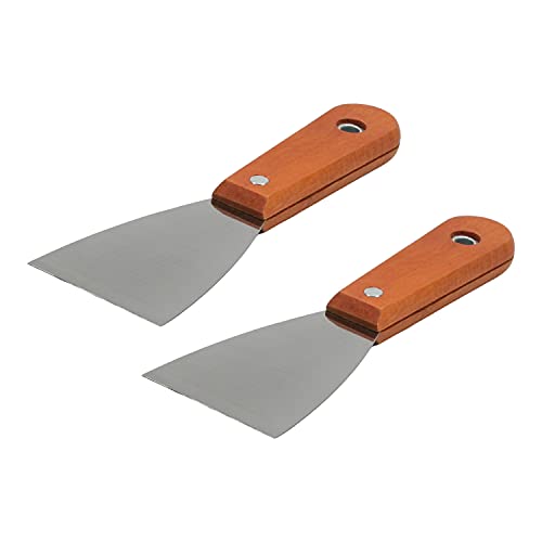 Utoolmart Putty Scraper 2.5" Cr-V Steel Stiff Putty Knives with Plastic Handle for Taping Paint Wall Floor Tile 2Pcs - size: 2.5 inch