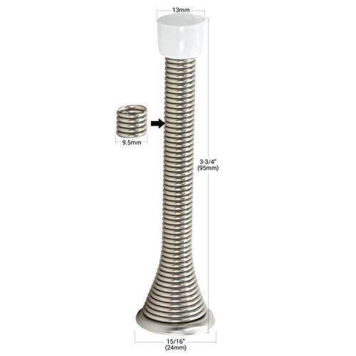 25 Pack Rok Hardware 3-3/4" (95mm) Longer Version Flexi Spring Heavy Duty Wall Door Stop Bumper ROKDS2BN, Brushed Nickel - color: Brushed Nickel, size: 25 Pack