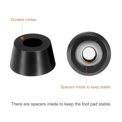 Cutting Board Feet, 16 Pack Round Rubber Feet Bumpers Non Slip Bumper Pads with Stainless Steel Screws for Furniture Chairs Desks Electronics (0.12" Wx0.32 H) - size: 0.12"wx0.32"h