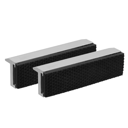 4" Vise Jaws 2 Strongly Magnetic Universal Soft Vise Pad Covers Metal Clamp Jaw Flat Cover Aluminum Multipurpose Jaw Protector, Black - color: Black, size: 4 Inch