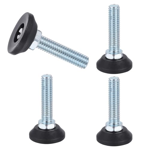 uxcell 3/8"-16 Thread Furniture Feet Levelers, 4Pcs 30mm l Adjustable Furniture Feet Screw in Threaded Leveling Leg Screw on Chair Foot Glides Leveling for Table Chair Cabinet Black - size: 3/8"-16 30mm