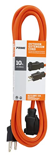 Prime Wire & Cable EC501610 10-Foot 16/3 SJTW Medium Duty Extension Cord, Orange