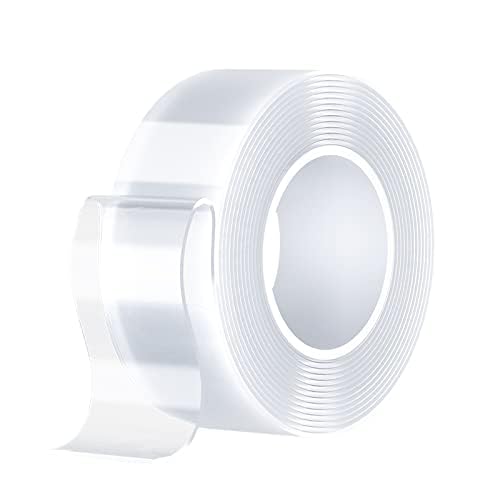 SANKEMU Double Sided Tape Heavy Duty (10FT) Mounting Tape Strong Adhesive Strips Sticky Nano Tape Multipurpose Removable Transparent Two Sided Poster Tape for Paste Items, Household - size: 1.18 INCH X 9.85 FT