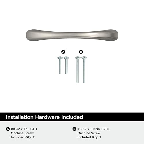 Amerock Vaile 3 inch (76mm) Center-to-Center Satin Nickel Cabinet Pull - 10 Pack - color: Satin Nickel, size: 3 inch (76mm) Center-to-Center, style: 10 Pack