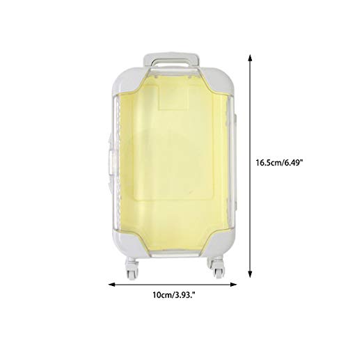 False Eyelash Storage Box, Portable Travel Organizer Mini Luggage False Eyelash Tray Makeup Tool (PALE YELLOW) - color: PALE YELLOW