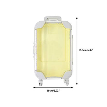 False Eyelash Storage Box, Portable Travel Organizer Mini Luggage False Eyelash Tray Makeup Tool (PALE YELLOW) - color: PALE YELLOW