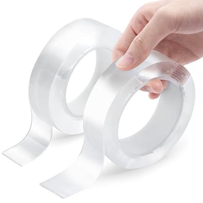 M&G 2 Rolls Double Sided Tape Heavy Duty, Clear Nano Tape, Waterproof Removable Extra Strong Adhesive Mounting Tape for Poster Photo Wall Decor Carpet Rug Tape, 1.18 Inch x 240 Inch (10 Feet per Roll)
