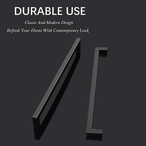 KNOBWELL 6 Pack Black Cabinet Pulls 12-3/5 inch Bathroom Cabinet Handles Long Stainless Steel Kitchen Cupboard Handles 12-3/5" Hole Spacing, 13" Overall Length - color: Matte Black, size: Hole Center:12-3/5 inch(320mm)