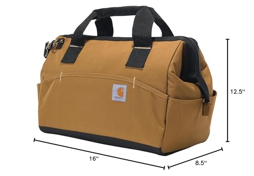 Carhartt Onsite Tool Bag, Durable Water-Resistant, Tool Storage Bag, Midweight, 16-Inch 17 Pocket, Carhartt Brown - size: 16-Inch 17 Pocket