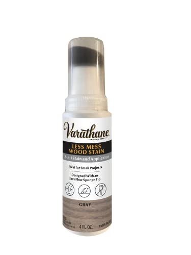 Varathane 368034 Less Mess Wood Stain and Applicator, 4 oz, Gray - color: Gray, size: 4 Ounce (Pack of 1)