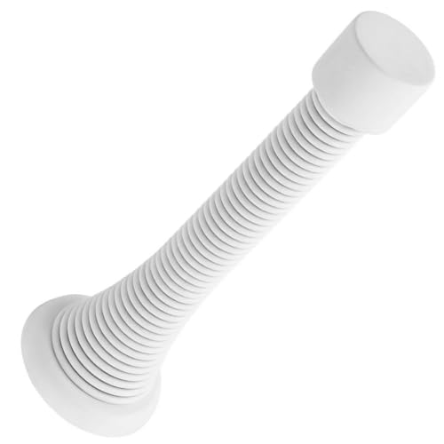 Stopper –1 White -Pack Wall Door Stopper – Easy Installation Doorstop with Rubber Bumper Tip – Heavy Duty Materials and No-Damage Design - color: White