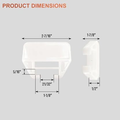 Plastic Drawer Guide Compatible with Prime-Line R 7221 21/32 in. x 1-1/8 in Rolled Edge Metal Tracks Drawer Glides Bottom Mount-2 Pack