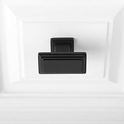 KOOFIZO 10 Pack Matte Black Cabinet Knobs Black Drawer Knobs K07 Rectangular Single Hole Cabinet Pulls for Cabinets Drawers Dresser Cupboard Bedroom Closet Bathroom Vanity - color: Black, size: Knob 01 - 10Pcs