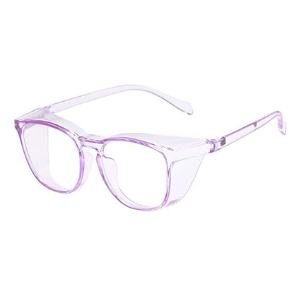 Safety Glasses for Men Women Nurses Anti Fog Stylish Fashion Comfortable Goggles with Side Shields Eye Protection for Adult - color: Purple