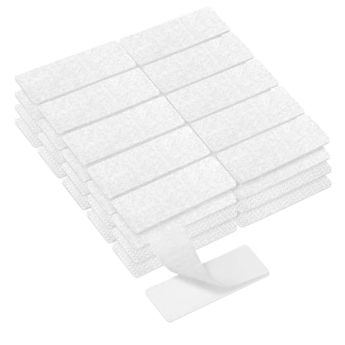 KING MOUNTAIN 1x3 Inch Hook and Loop Strips, 20 Sets Nylon Self Adhesive Tape, Double Sided Strong Back Adhesive Tape and Dots for Office, Home and Crafting, Heavy Duty, White - size: 1*3in, style: White Tape