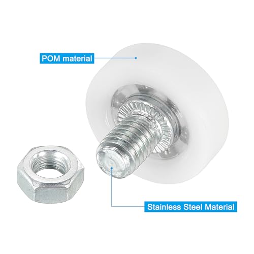 PATIKIL 19mm Drawer Rollers, 6 Pack Plastic Drawer Pulley Replacement Wheels Bearing Small Pulley with Nuts - size: 19mm