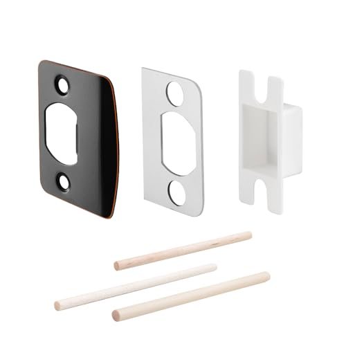 Standard Door Lock Strike Plate with Spacer Shim, Oil Rubbed Bronze, Door Latch Restorer, Universal Security Striker, Repair Kits to Fix Door Won’t Latch Close - color: Oil Rubbed Bronze, size: 1 Pack