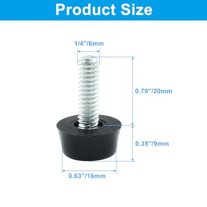 24 Pcs 1/4" Furniture Leveling Feet Adjustable Table Levelers Chair Glide Leveling Screw in Threaded for Patio Furniture Tables Chairs - size: 1/4"