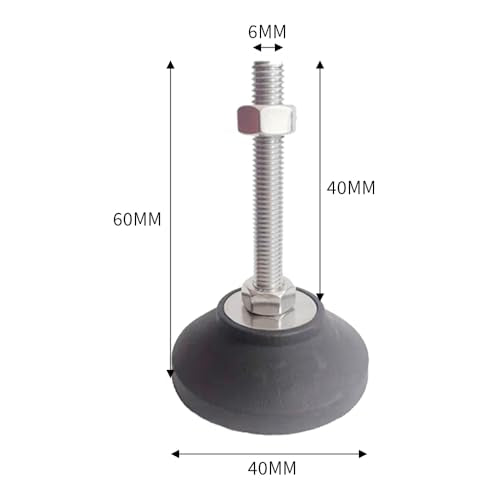 Furniture Leveling Feet, 4 pcs M6 Heavy Duty Height Adjuster Foot Feet Leveler Thread Size for Tables, Chair, Sofa, Workbench, Dresser, Bench, Cabinets(D40*M6*L40) - size: D40*M6*L40