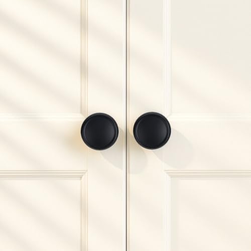 10 Pack Matte Black Cabinet Knobs, 1-1/4 Inch Modern Furniture Hardware Zinc Alloy Knob, Single Hole Hardware for Kitchen Cabinet, Dresser Knob, Drawer Knobs - color: Matte Black
