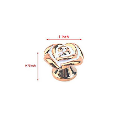 Bitray 20PCS Rose Pulls Cabinet Knobs Flower Drawer Knobs Pull Handles - color: Gold