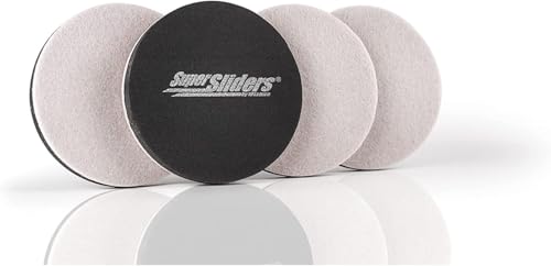 Super Sliders 3 1/2" Round Reusable Furniture Sliders or Movers for Hardwood to Move Mid-Sized Items, Beige (4 Pack) - size: 3-1/2 Inch