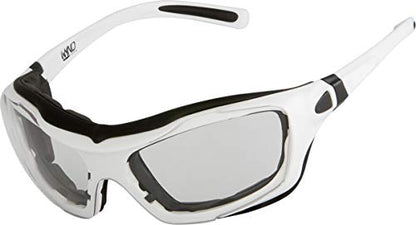 Large Motorcycle Riding Glasses Extreme Sports Wrap Sunglasses - color: White | Clear