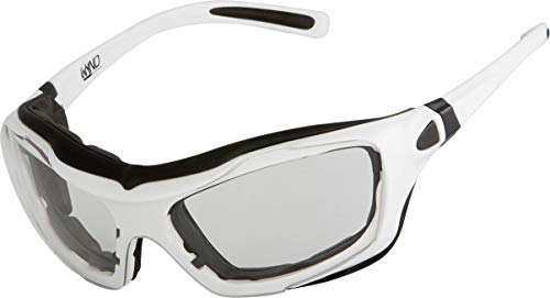 Large Motorcycle Riding Glasses Extreme Sports Wrap Sunglasses - color: White | Clear