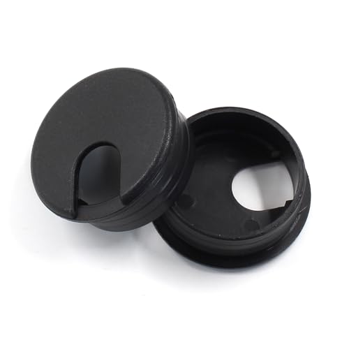 2pcs 1-1/2 Inch Desk Grommet, Plastic Desk Hole Cover, Black Cable Hole Cover, Desk Hole Grommet for Wire Cord Organizing Office Computer Desk - color: Black, size: 1-1/2 Inch