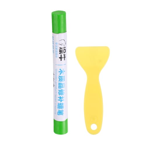 HARFINGTON Wood Filler Sticks Wood Furniture Scratch Repair Filler Sticks Furniture Touch Up Markers with Yellow Scraper for Wood Holes Wood Floor Table Door Cabinet, Green - color: Green