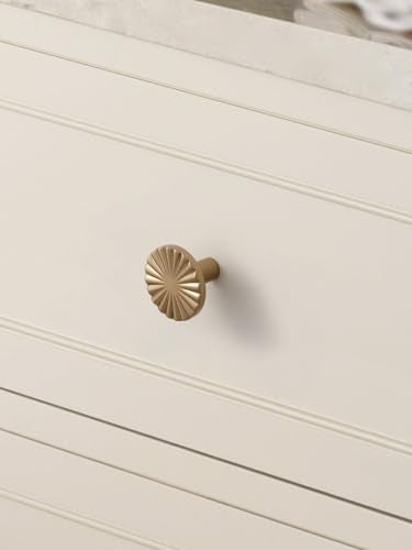 5 Pack Champagne Bronze Cabinet Knobs Flat Drawer Pulls Kitchen Cupboard Bathroom Dresser Cabinet Hardware Handles Zinc Alloy - color: Champagne Bronze, size: Knob