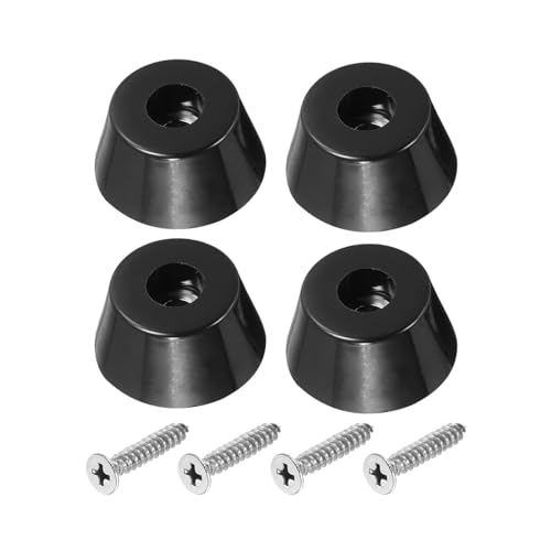Cutting Board Feet, 4 Pack Round Rubber Feet Bumpers Non Slip Bumper Pads with Stainless Steel Screws for Furniture Chairs Desks Electronics (0.2" Wx0.59 H)