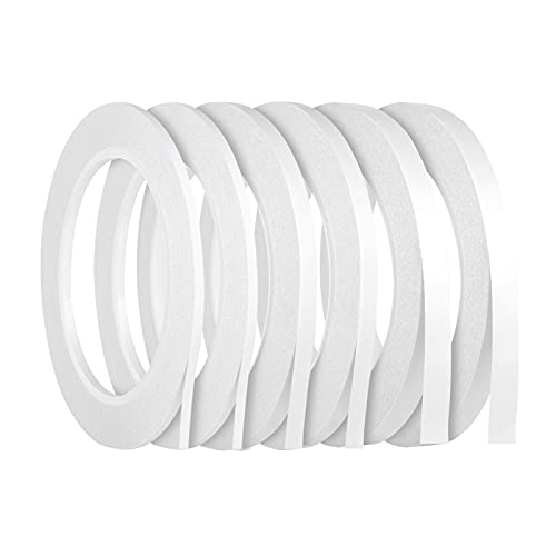 Kesote 6 Rolls Double Sided Tape for Crafts Scrapbooking, 3 Sizes - 1/8 in, 1/4 in, 3/8 in Thin Double Sided Adhesive Tape, 82Ft Per Roll - size: 1/8 In, 1/4 In, 3/8 In