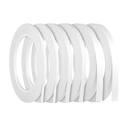 Kesote 6 Rolls Double Sided Tape for Crafts Scrapbooking, 3 Sizes - 1/8 in, 1/4 in, 3/8 in Thin Double Sided Adhesive Tape, 82Ft Per Roll - size: 1/8 In, 1/4 In, 3/8 In